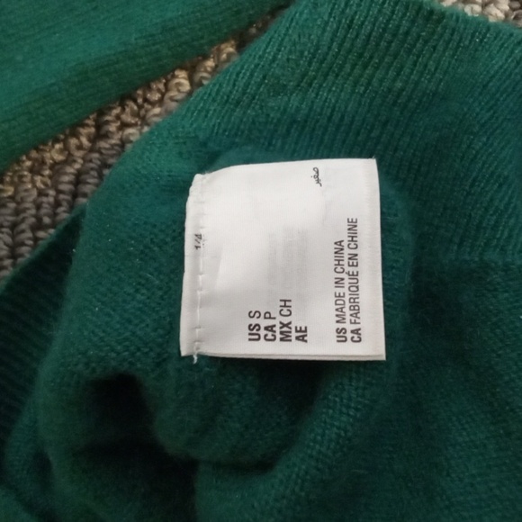 Charter Club Cashmere Kelly Green Long Sleeve Sweater Holiday Christmas Size S - Picture 7 of 9